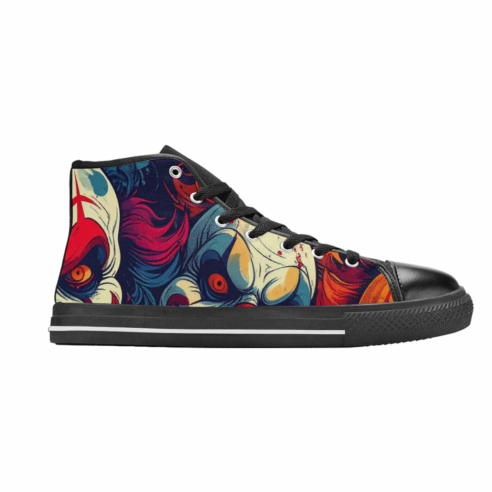 WOMEN'S Evil Clown Cartoon High Top Canvas Dreamcore Custom Shoes