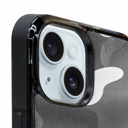 iPhone 15 Case — Grey Camo Print, Custom Art Phone Cover