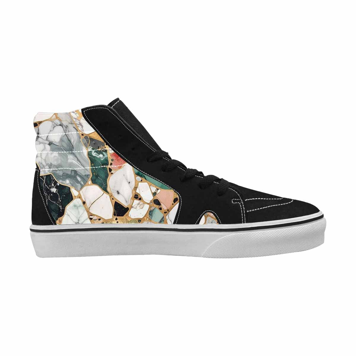 WOMEN'S Marble Stone Texture High Top Canvas Surreal Custom Shoes