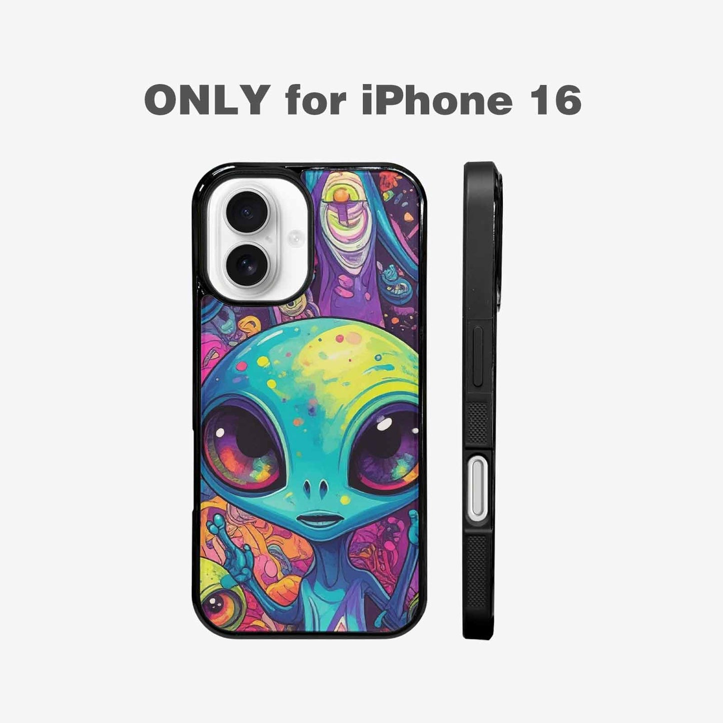 iPhone 16 Case — Cartoon Alien Characters Personalized Phone Cover, Custom Made Phone Cover
