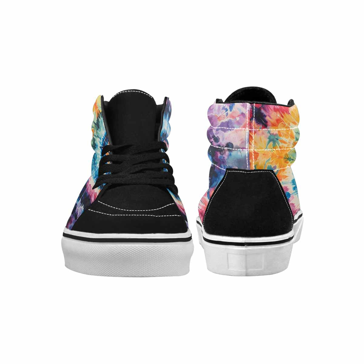 MEN'S Tie High Top Canvas Wallpaper Art Custom Sneakers