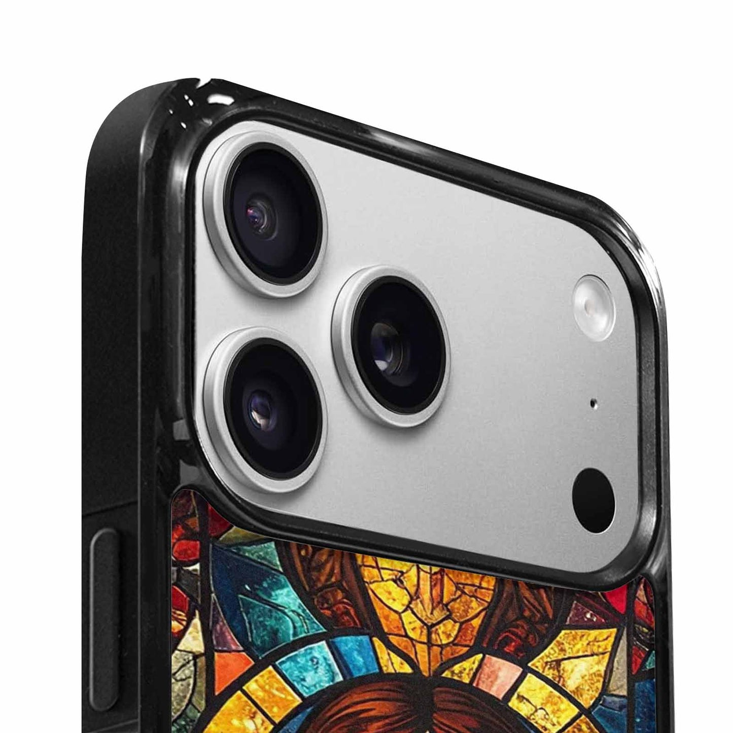 iPhone 17 Pro Max Case — Jesus Face Small Cross Original Art, Original Design Phone Case