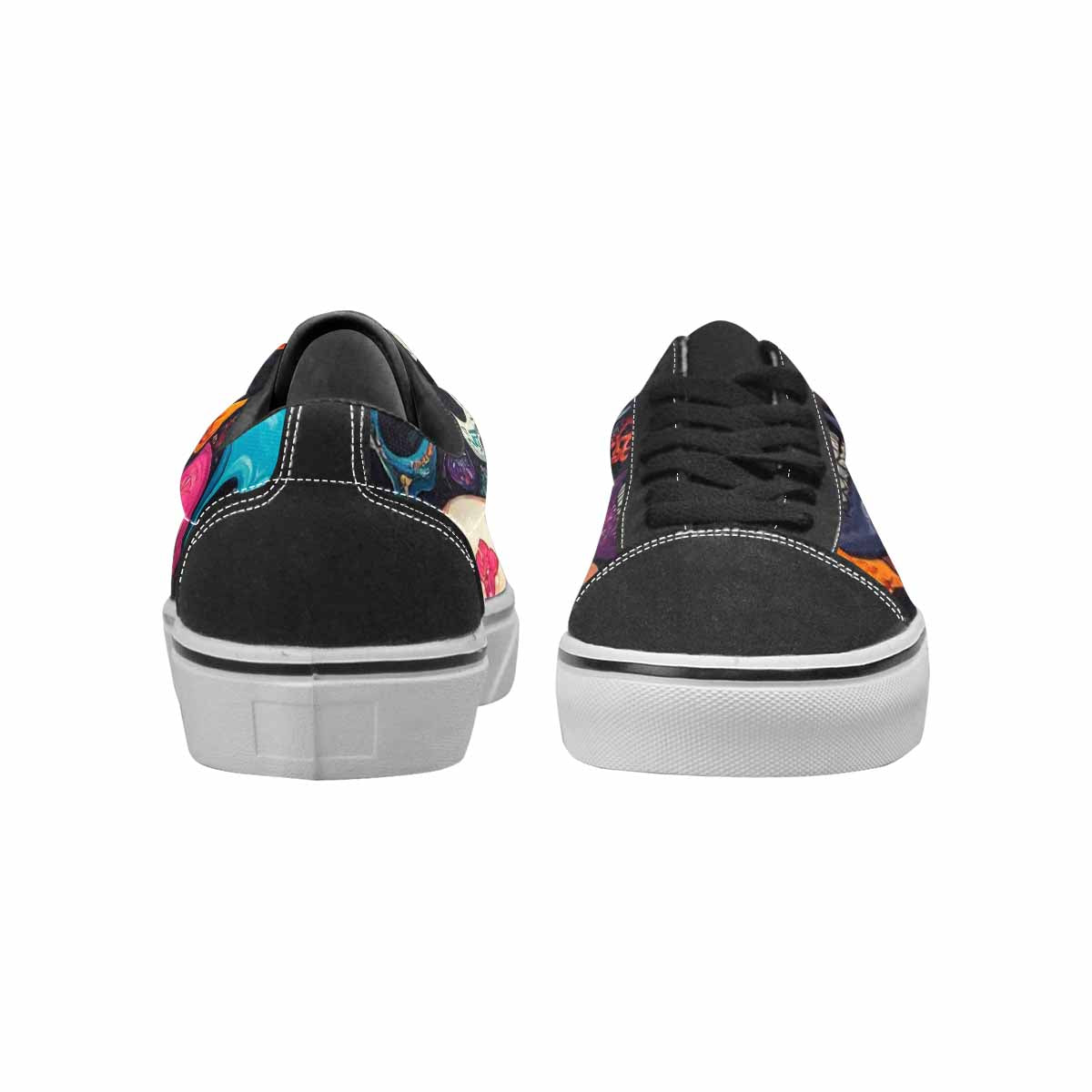 WOMEN'S Skulls (general) Lace-Up Canvas Cottagecore Sneakers