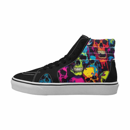 MEN'S 1000s Skulls Digital Camo High Top Canvas Vibrant Chaos Custom Sneakers