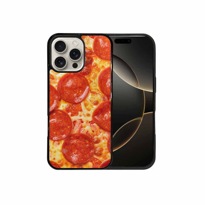 iPhone 16 Pro Max Case — Pepperoni Pizza Background Art Filling Entire, Custom Print Case Cover