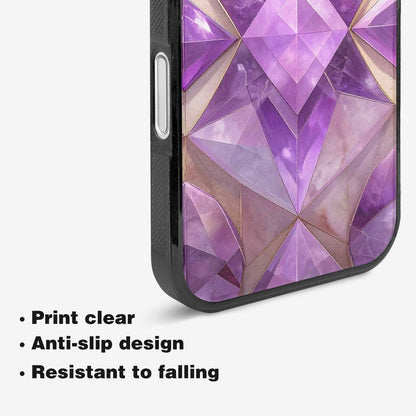 iPhone 16 Case — Amethyst Crystal Art Pattern, Custom Made Phone Cover
