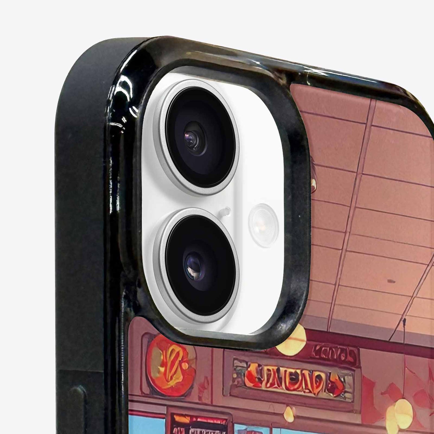 iPhone 16 Case — 1950s Diner Cartoon Art Pattern, Custom Print Case Cover