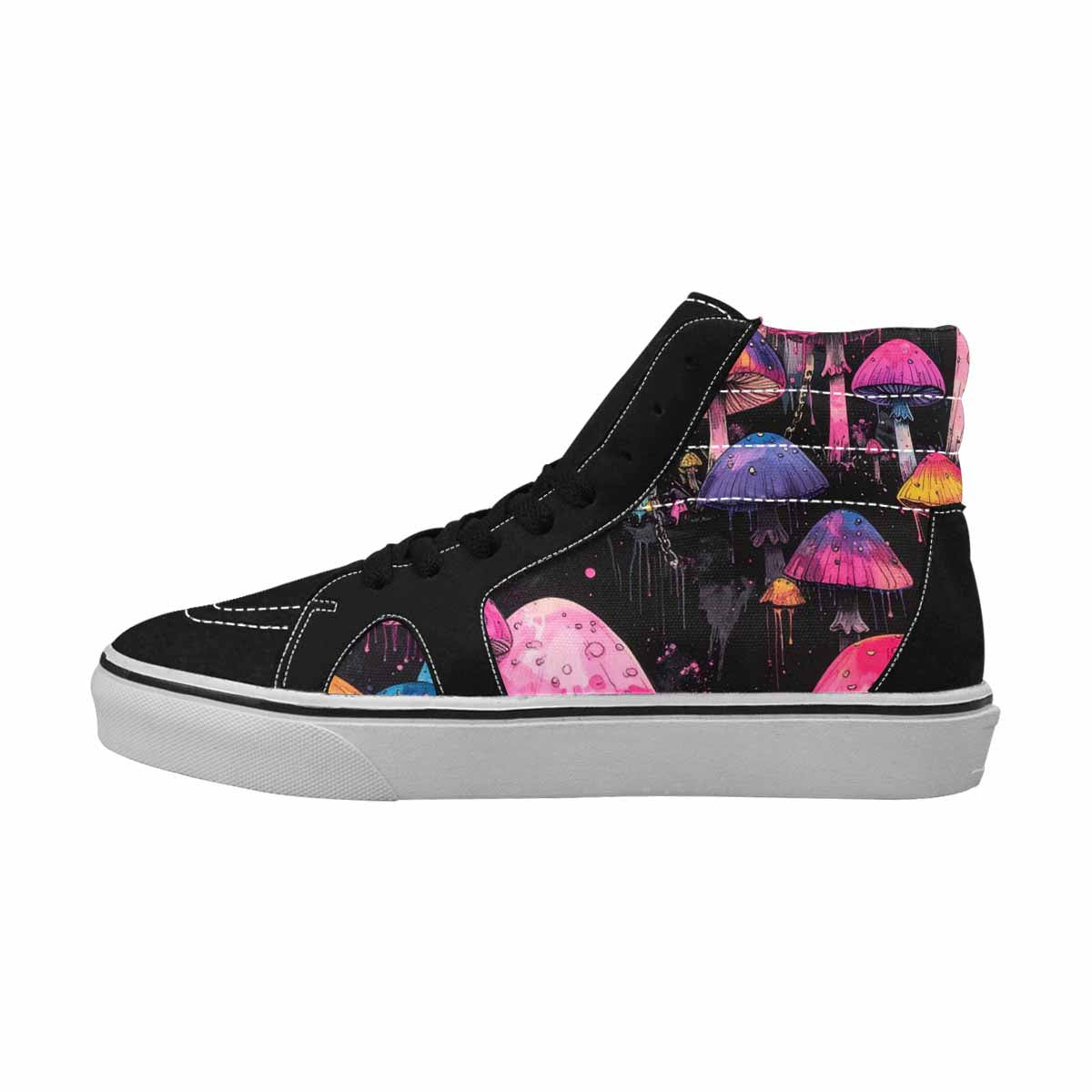 MEN'S Rainbow Drip Mushrooms High Top Canvas Melting Art Sneakers