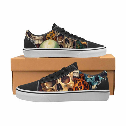 WOMEN'S Skulls Lace-Up Canvas Kaleidoscope Sneakers