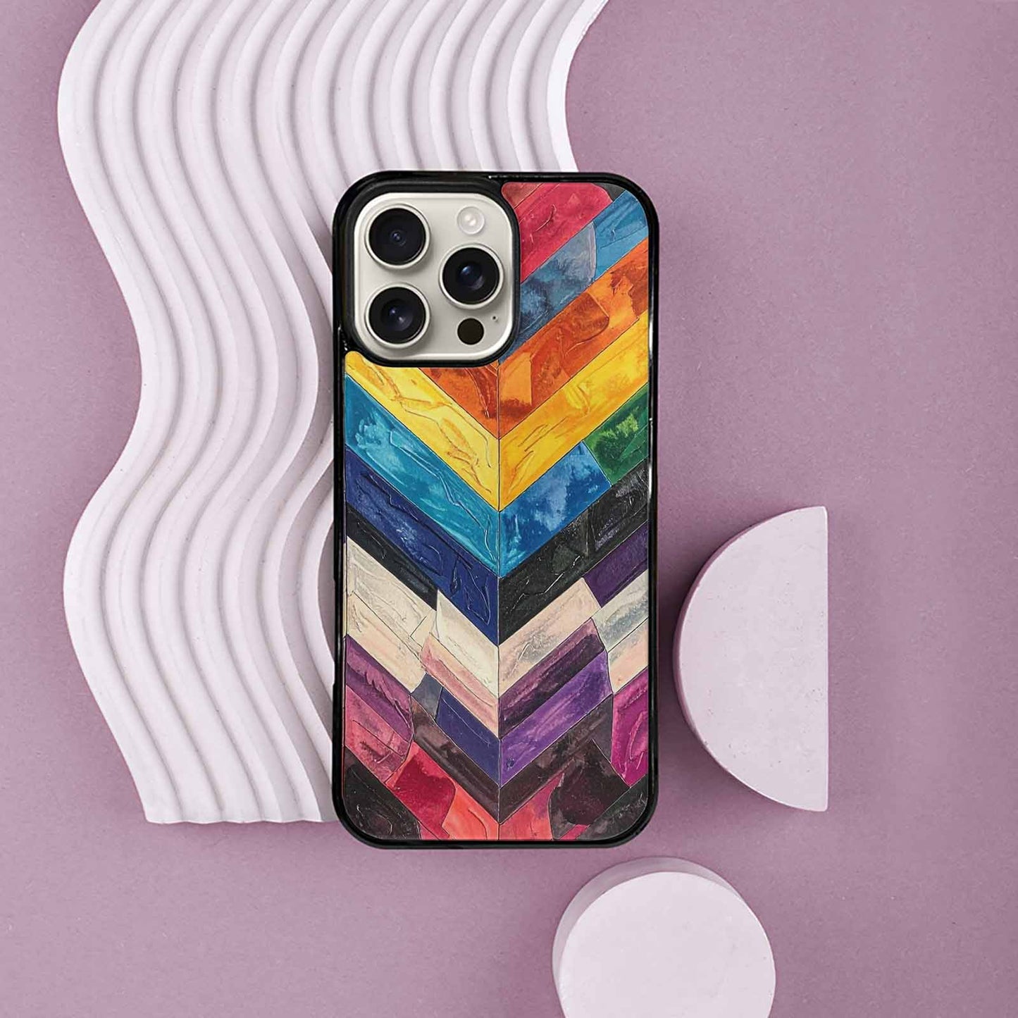 iPhone 16 Pro Max Case — Progress Pride Flag Color Theme Small, Personalized Phone Case