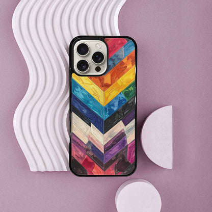 iPhone 16 Pro Max Case — Progress Pride Flag Color Theme Small, Personalized Phone Case