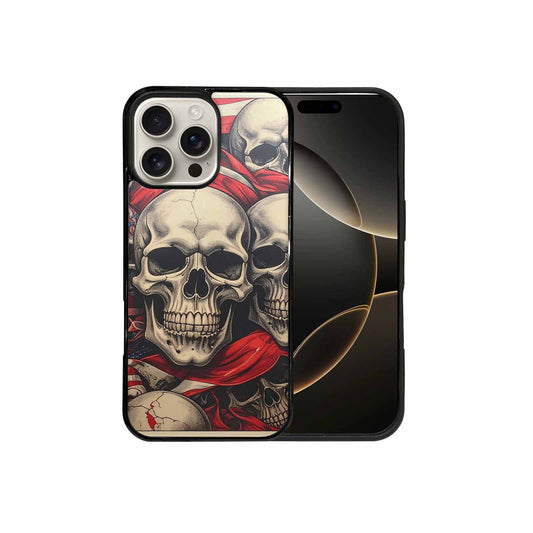iPhone 16 Pro Max Case — Skull Dark Art Gothic Print, Custom Print Case Cover
