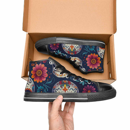MEN'S Day Of Dead Sugar Skull High Top Canvas Y2K Shoes