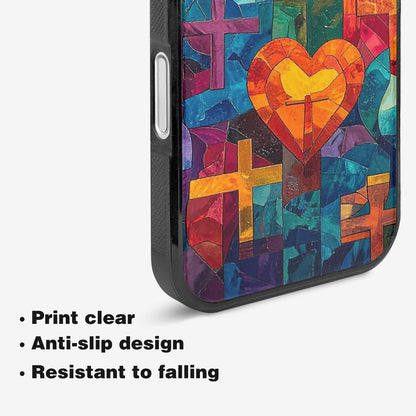 iPhone 16 Plus Case — Faith Cross And Faith Icons Pattern, Personalized Phone Case
