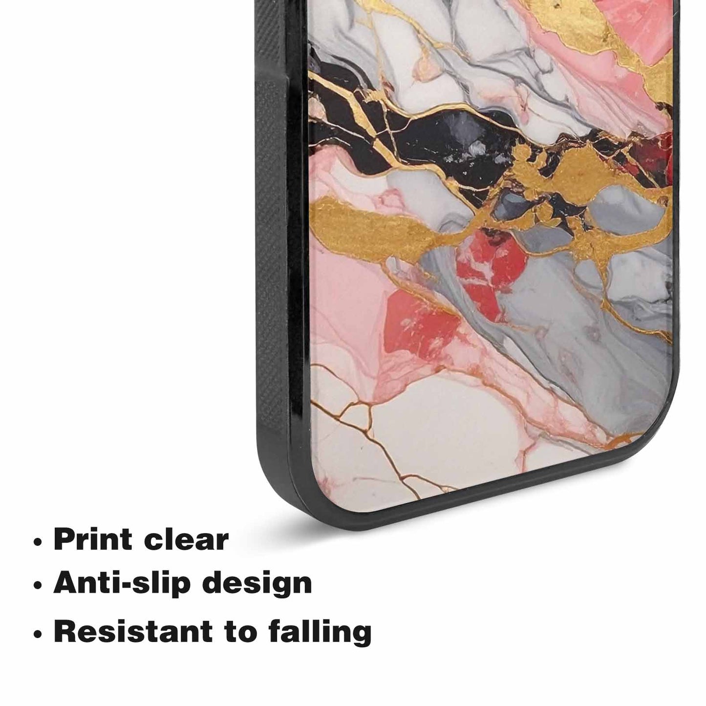 iPhone 15 Case — Marble Vein Marble Veins Pattern Hundreds, Customized Protective Case