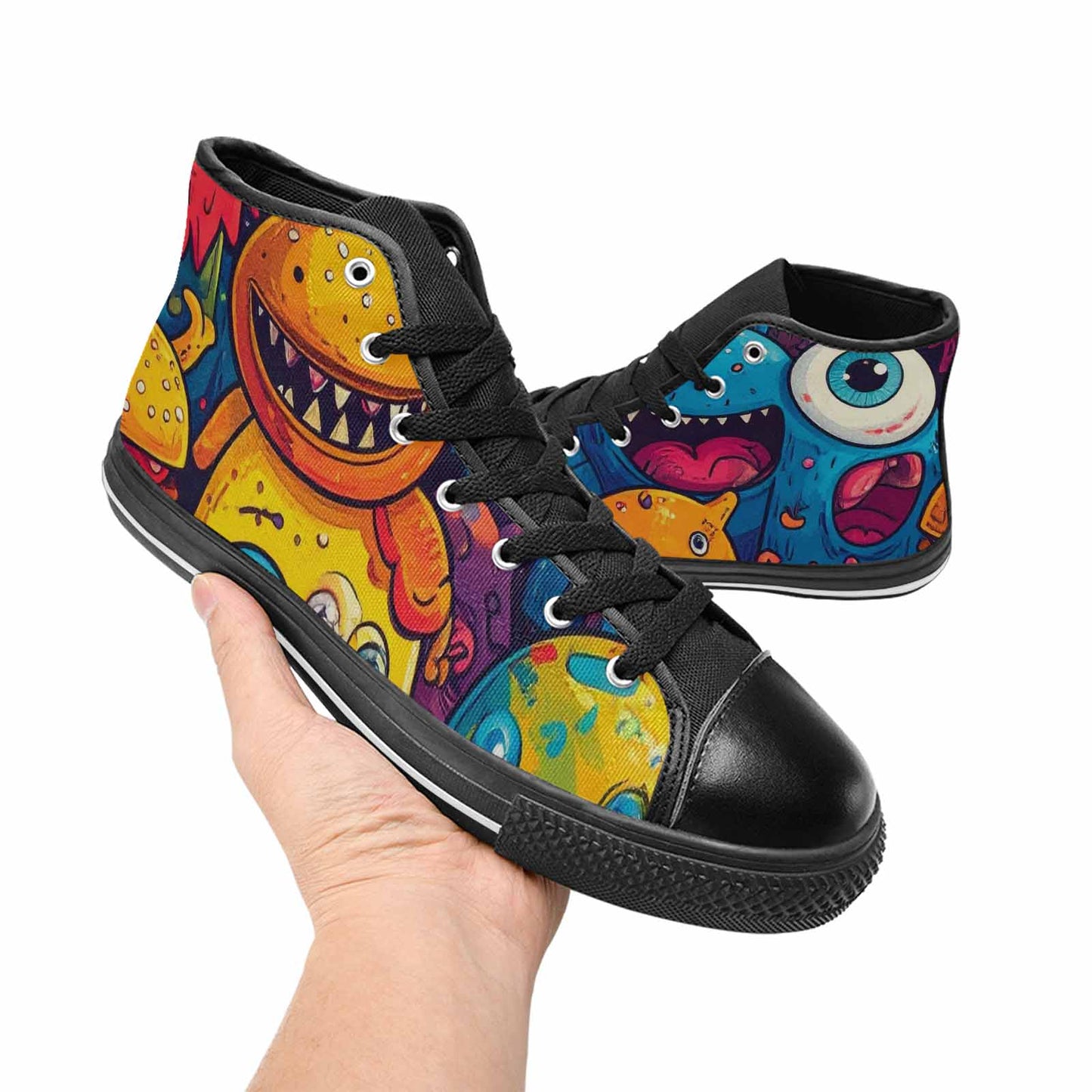 MEN'S Cartoon Monster Character High Top Canvas Vibrant Chaos Sneakers