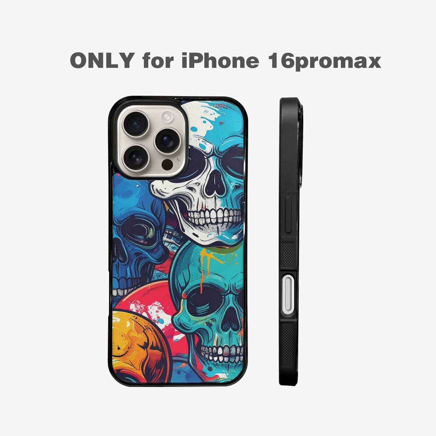 iPhone 16 Pro Max Case — Graffiti Skull Art Seamless Pattern Vibrant, Original Design Phone Case