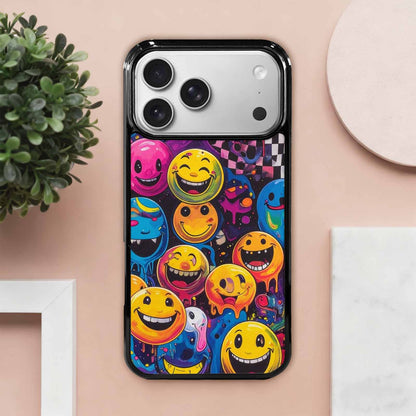 iPhone 17 Pro Max Case — Small Yellow Smiley Face Original Art, Custom Art Phone Cover
