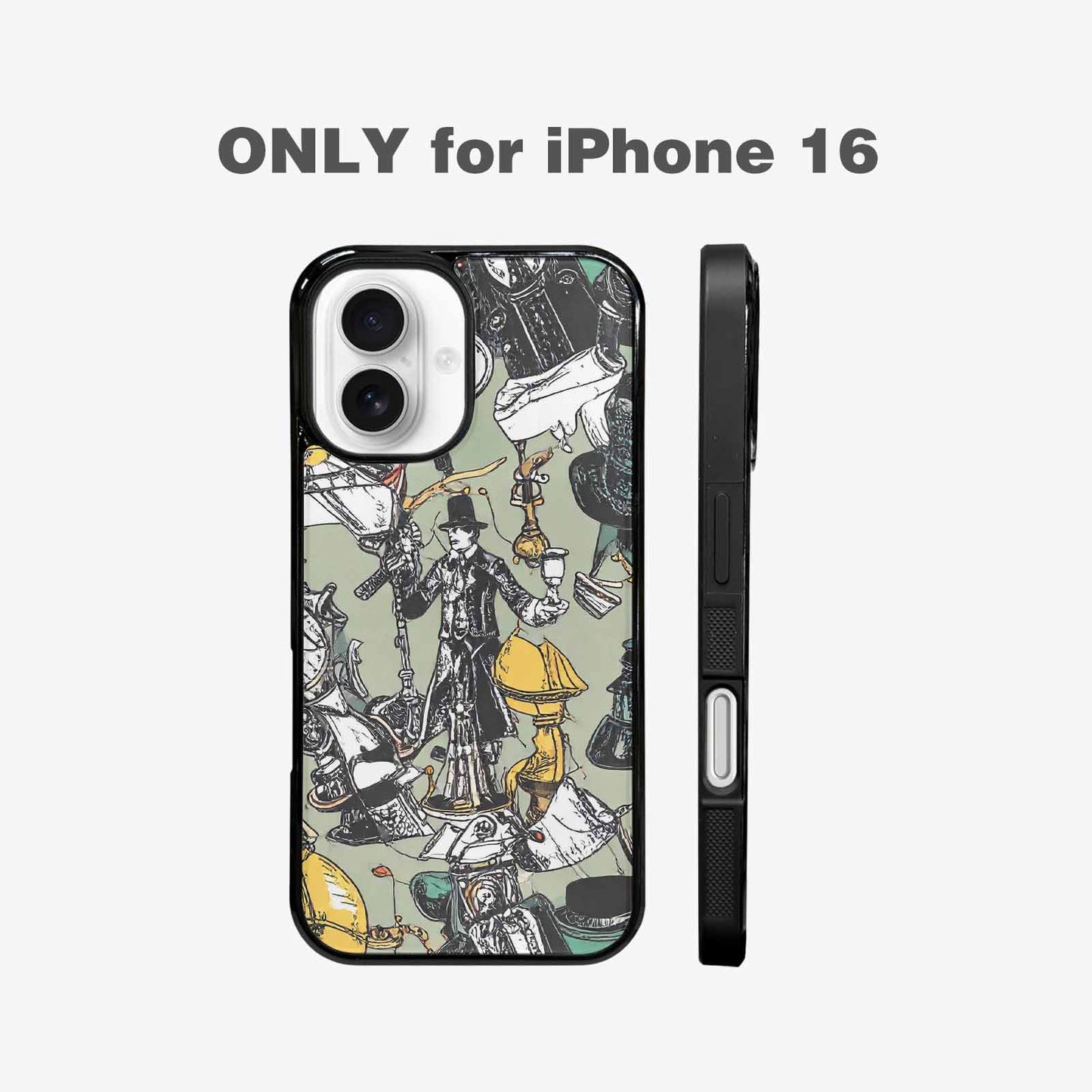 iPhone 16 Case — Noir Spy Silhouette Pen Ink Noir, Customized Protective Case