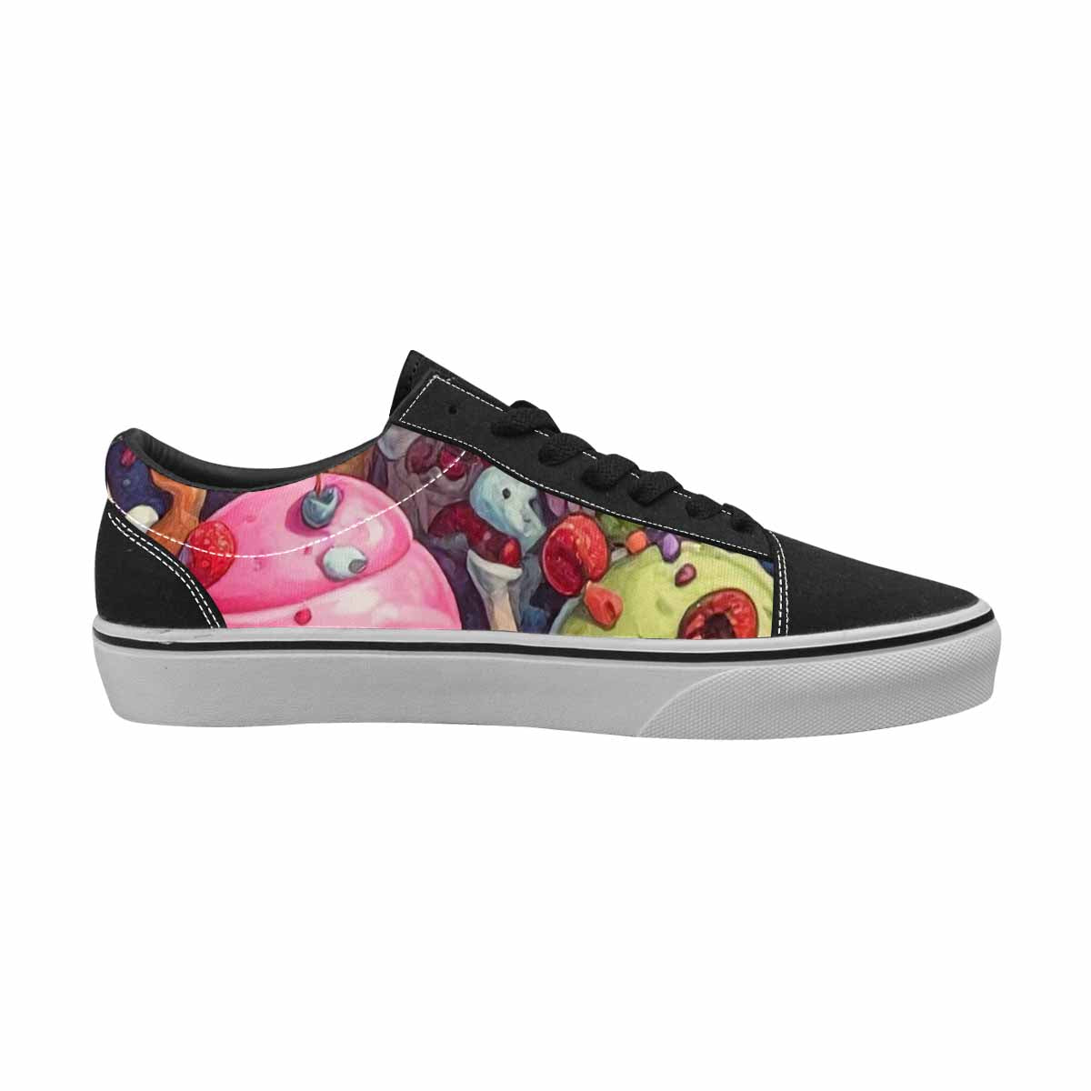 WOMEN'S Ice Cream Monsters  Lace-Up Canvas Dark Academia Sneakers