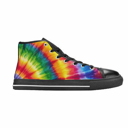 WOMEN'S Rainbow Spiral Tie Dye Alt High Top Canvas Wallpaper Art Custom Shoes