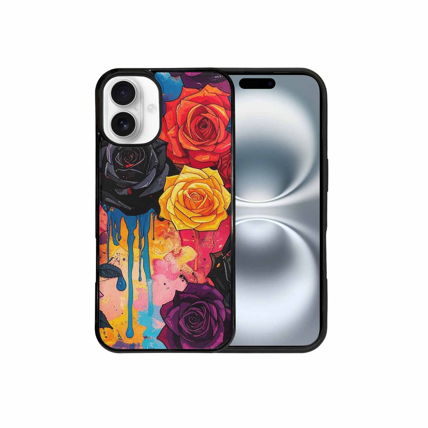iPhone 16 Plus Case — Gothic Rose Gothic Roses Pattern Hundreds, Custom Designed Case Cover