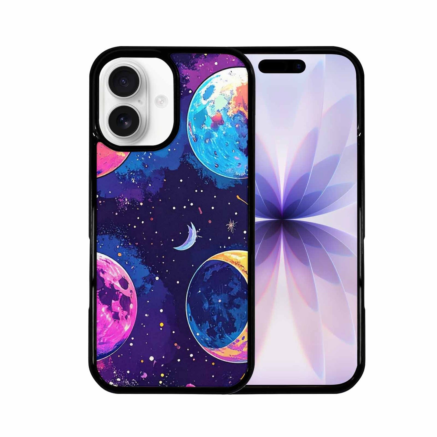iPhone 17 Case — Neon Winter Moon Cartoon Cute, Custom Print Case Cover
