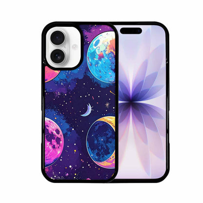 iPhone 17 Case — Neon Winter Moon Cartoon Cute, Custom Print Case Cover