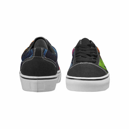 WOMEN'S Radioactive Ghost Bunny Skull Lace-Up Canvas Melting Art Sneakers