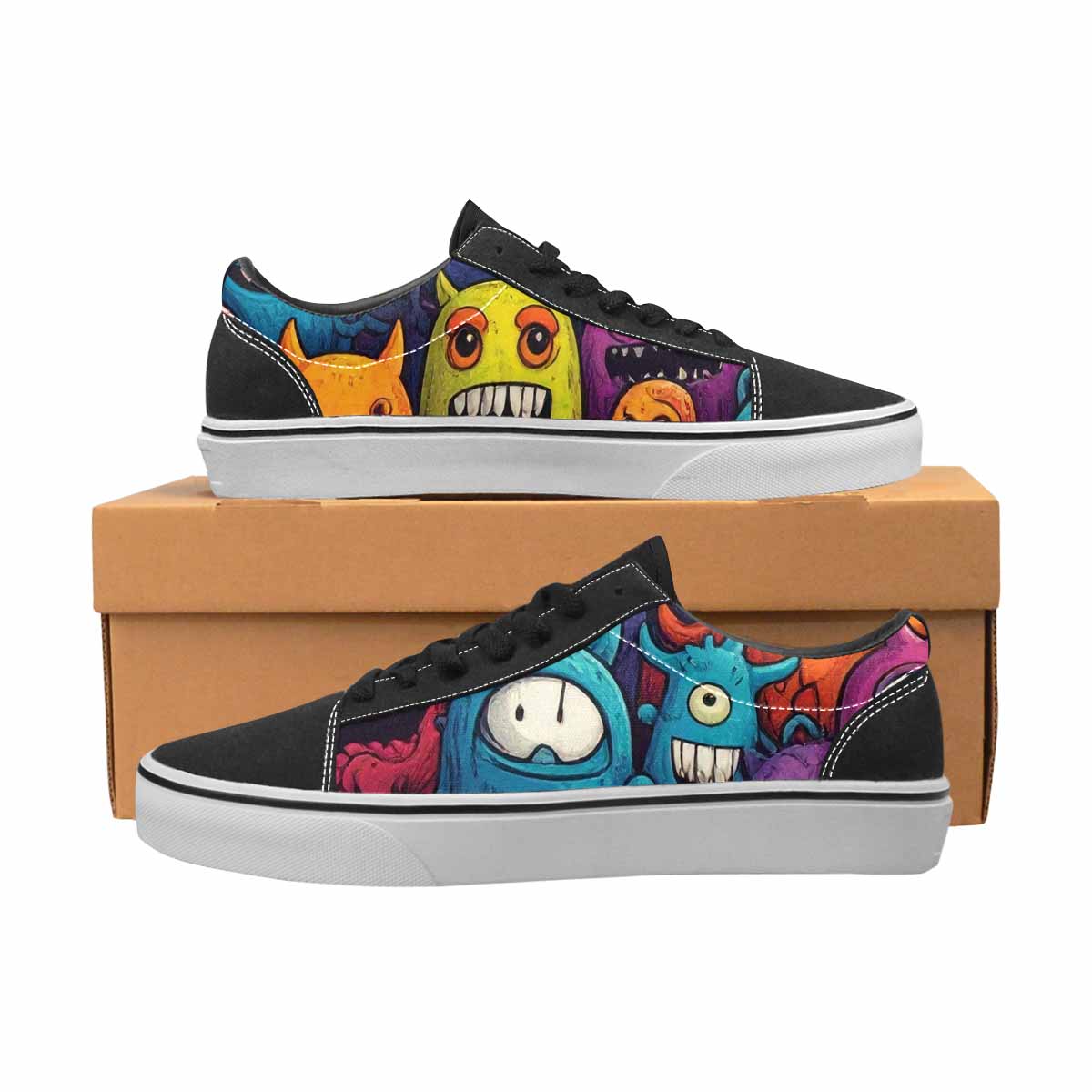 WOMEN'S Monsters (general) Cartoon Monst Lace-Up Canvas Vivid Sneakers