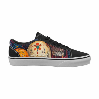WOMEN'S Skulls (general) Skulls Lace-Up Canvas Kaleidoscope Custom Sneakers
