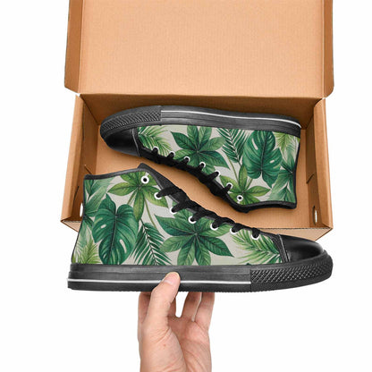 WOMEN'S Seven-Point Palmate Leaf High Top Canvas Cottagecore Custom Sneakers