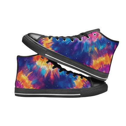 MEN'S Tie Dye Galaxy High Top Canvas Dark Academia Custom Sneakers