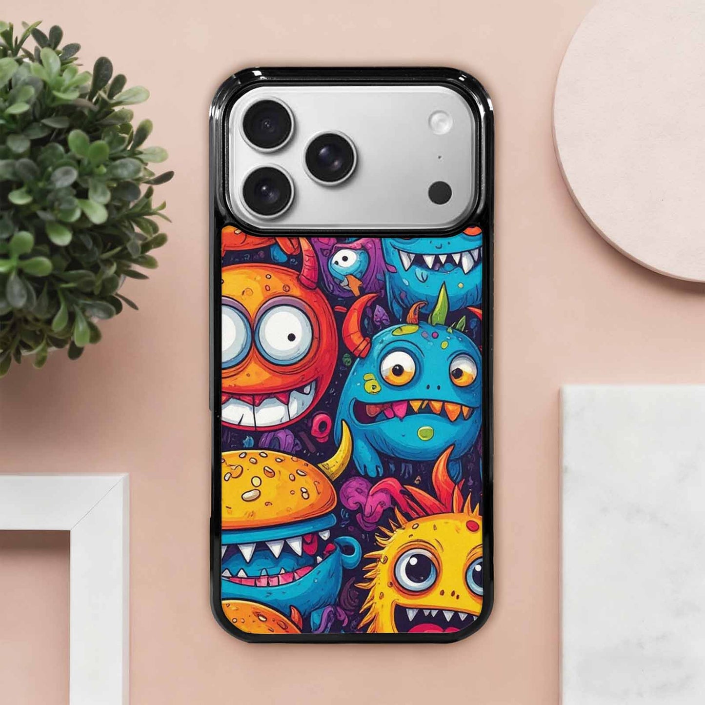iPhone 17 Pro Max Case — Small Cartoon Monster Character Cartoon Cute, Custom Designed Case Cover