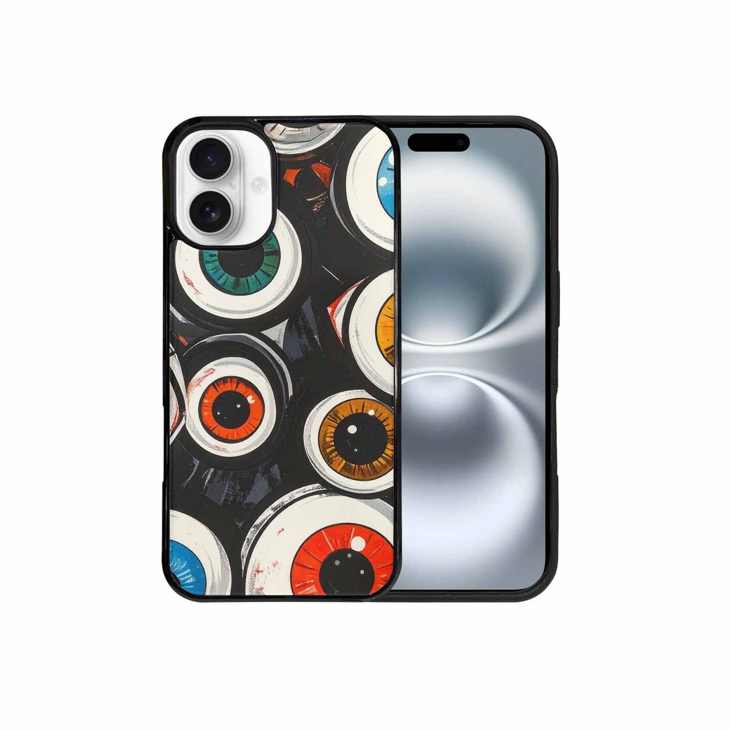 iPhone 16 Plus Case — Googly Cartoon Eyeballs, Custom Printed Phone Case