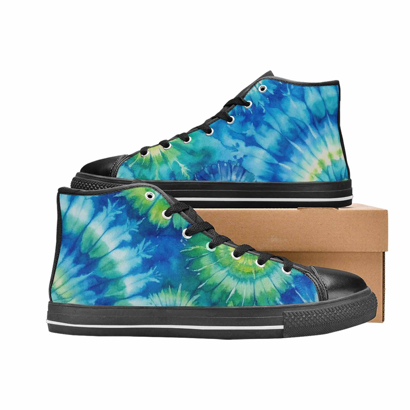 MEN'S Tie Dye Swirl High Top Canvas Grunge Shoes