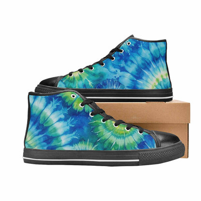 MEN'S Tie Dye Swirl High Top Canvas Grunge Shoes
