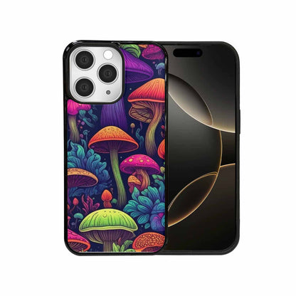 iPhone 15 Pro Max Case — Mushroom Psychedelic Art Seamless Pattern Vibrant, Custom Printed Phone Case