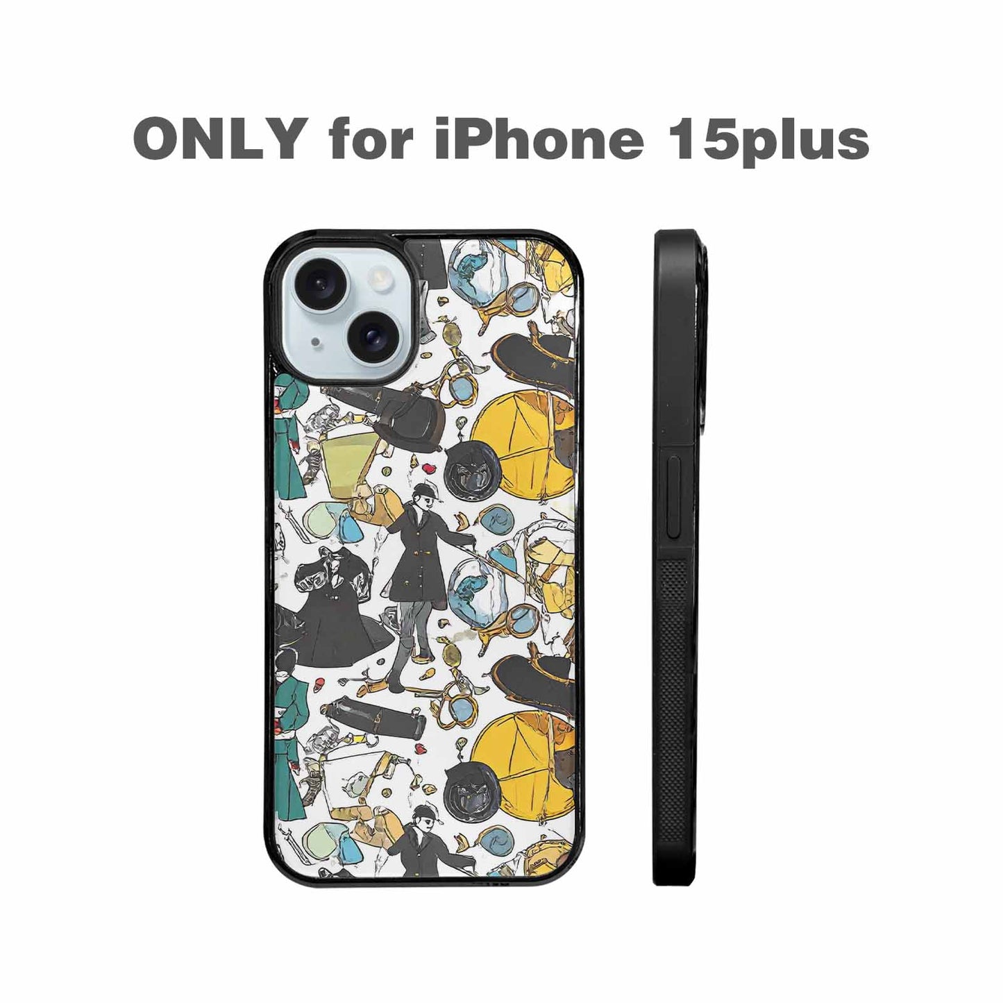 iPhone 15 Plus Case — Noir Spy Silhouette Pen Ink Noir, Custom Designed Case Cover