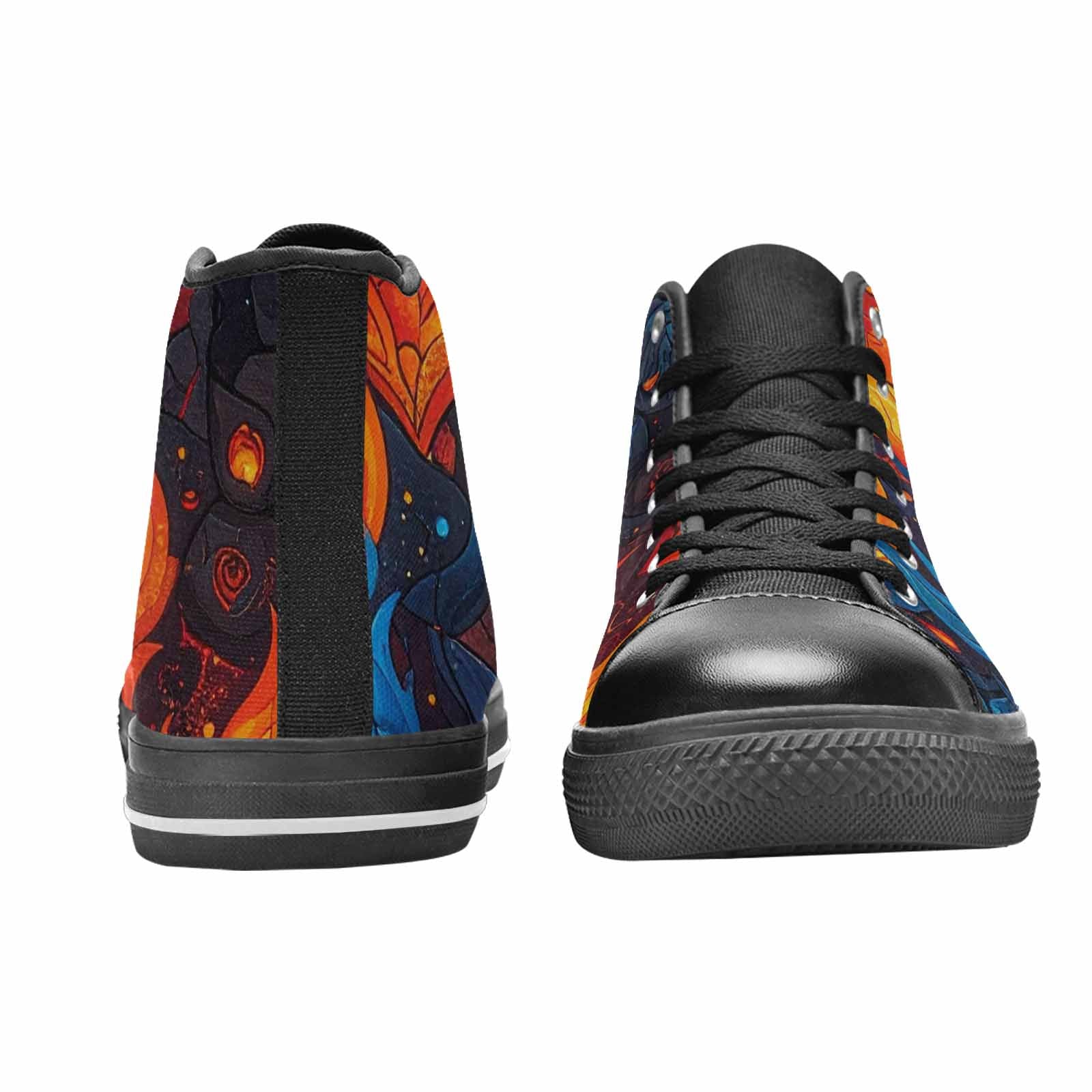 MEN'S Fire Flame High Top Canvas Cottagecore Custom Sneakers