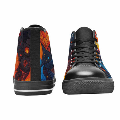 MEN'S Fire Flame High Top Canvas Cottagecore Custom Sneakers