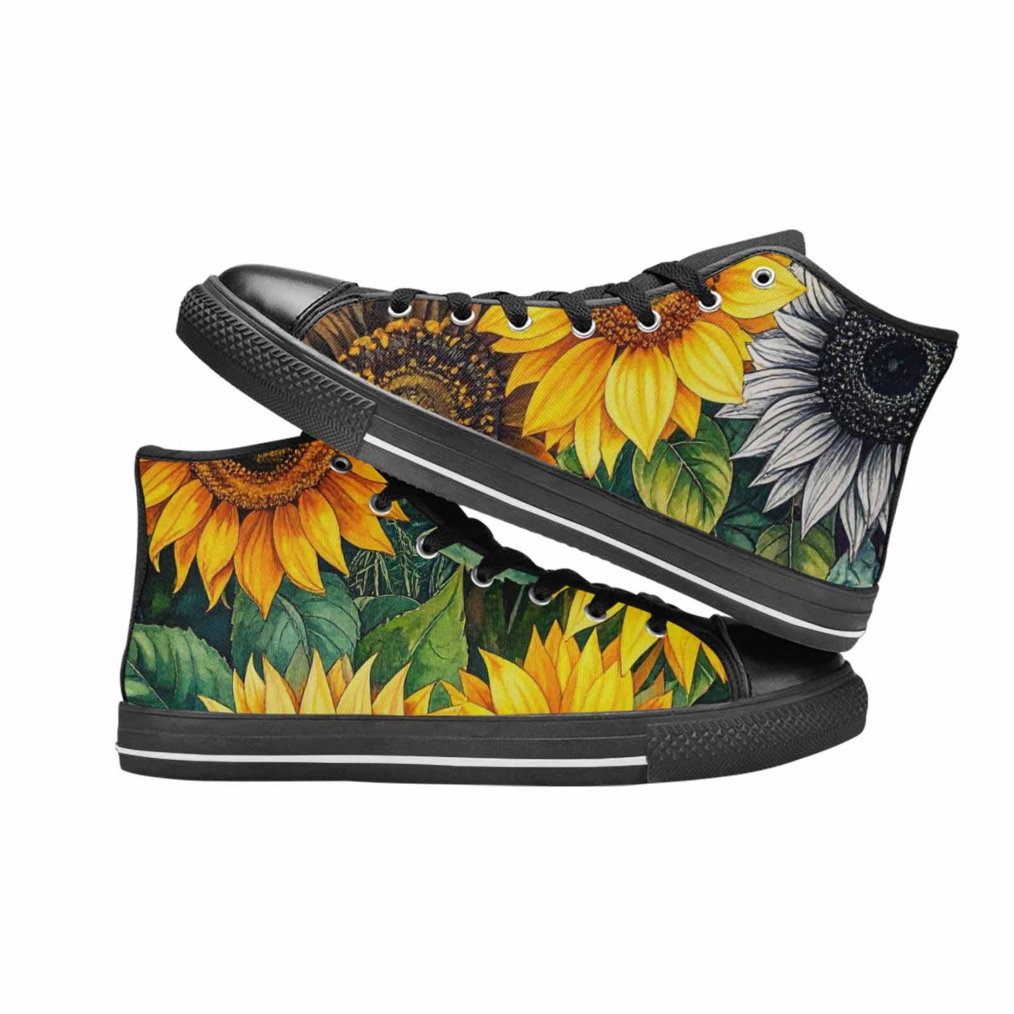 WOMEN'S Sunflower High Top Canvas Surreal Custom Sneakers