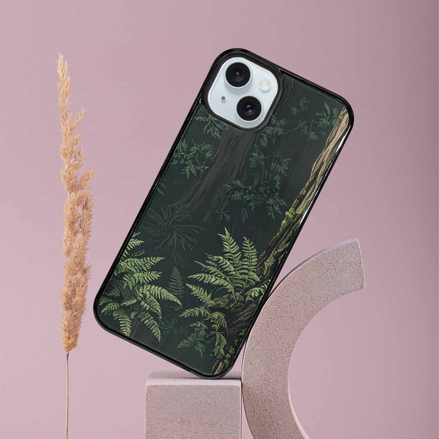 iPhone 15 Plus Case — Seamless Pattern Ancient Redwood Forest Giant, Custom Made Phone Cover