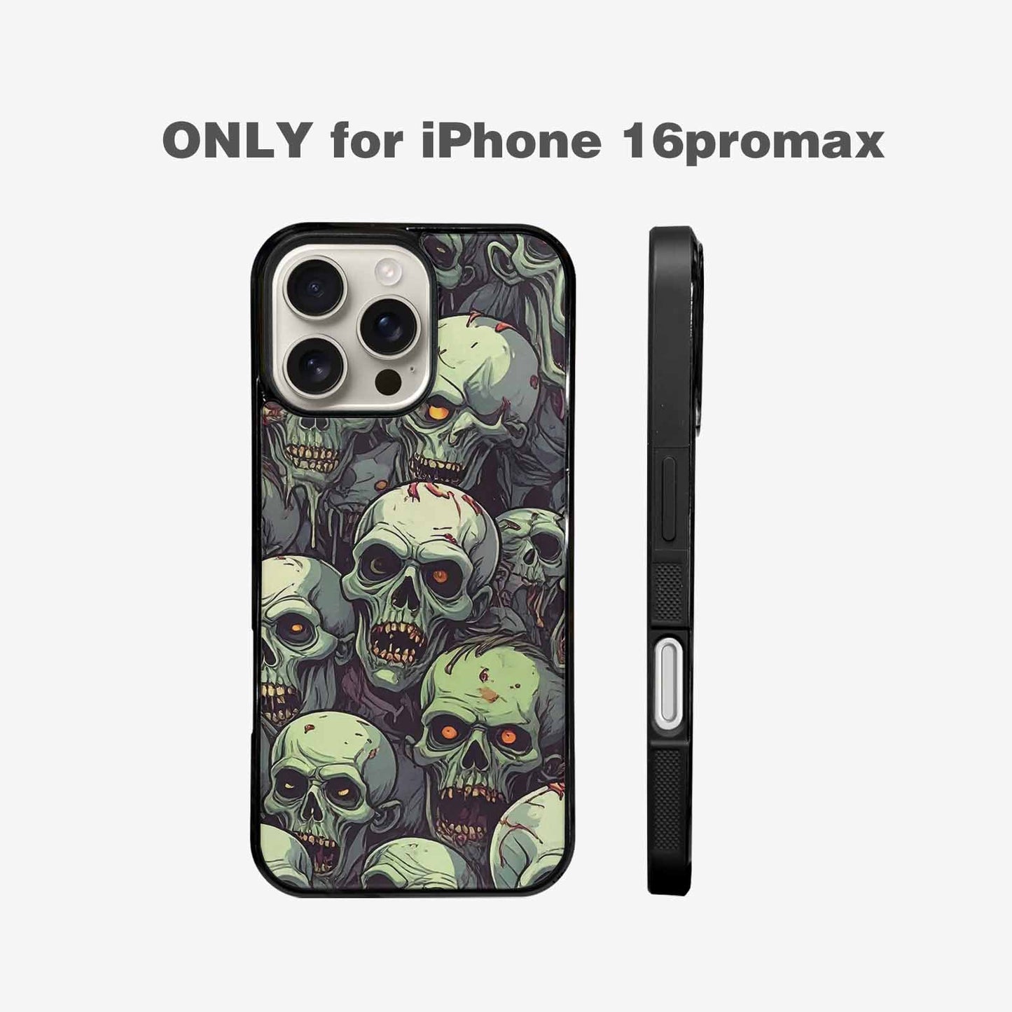 iPhone 16 Pro Max Case — Zombie Head Pattern Hundreds Of Small, Personalized Phone Case