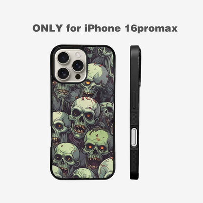 iPhone 16 Pro Max Case — Zombie Head Pattern Hundreds Of Small, Personalized Phone Case