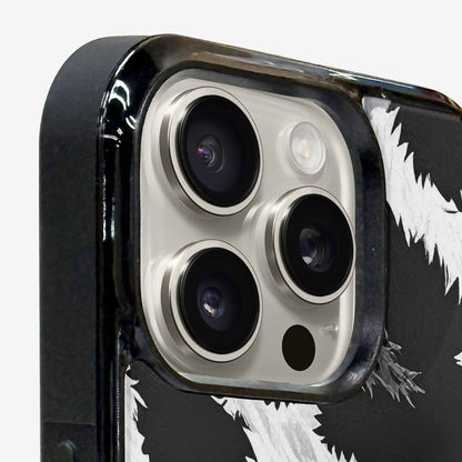 iPhone 16 Pro Case — Leopard Print Black And White Style, Custom Print Case Cover