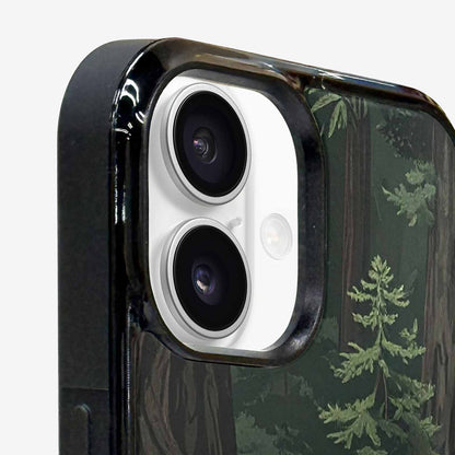 iPhone 16 Case — Seamless Pattern Ancient Redwood Forest Giant, Custom Art Phone Cover