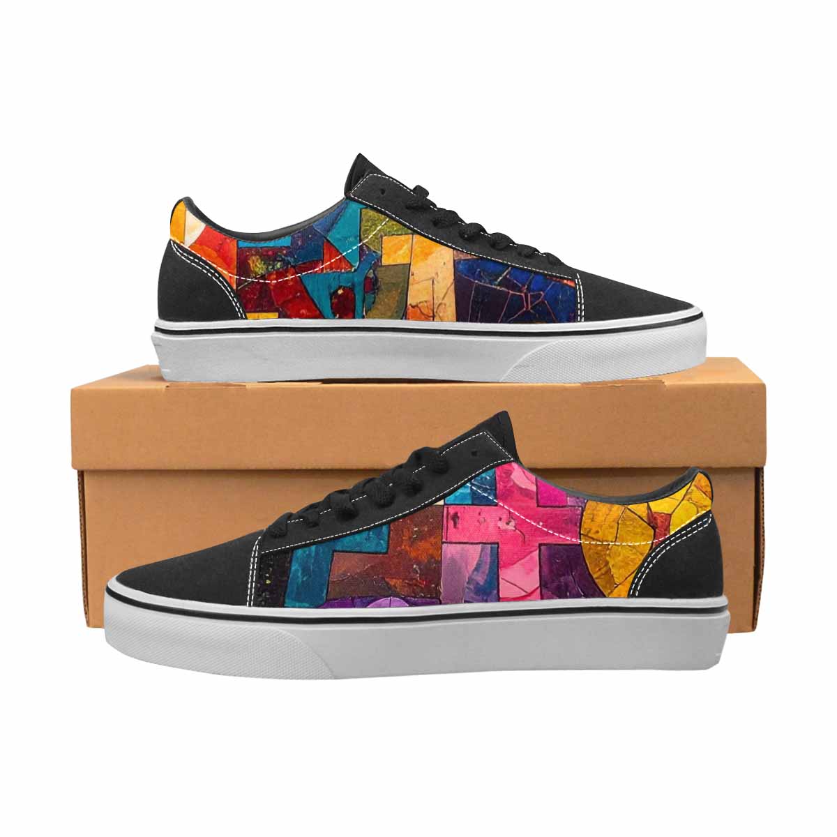 WOMEN'S Faith Cross Lace-Up Canvas Vibrant Chaos Sneakers