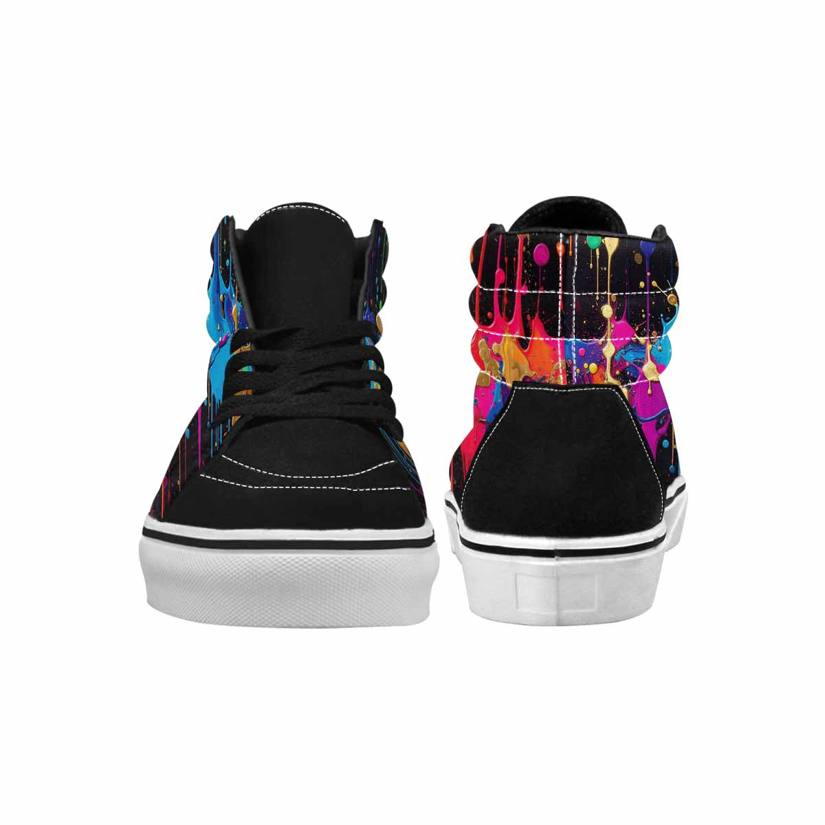 MEN'S Paint Splatter High Top Canvas Dark Academia Custom Shoes