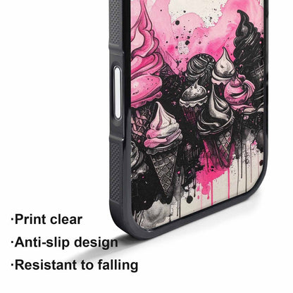 iPhone 17 Pro Max Case — Black &amp; Pink Ink Original Art, Custom Print Case Cover